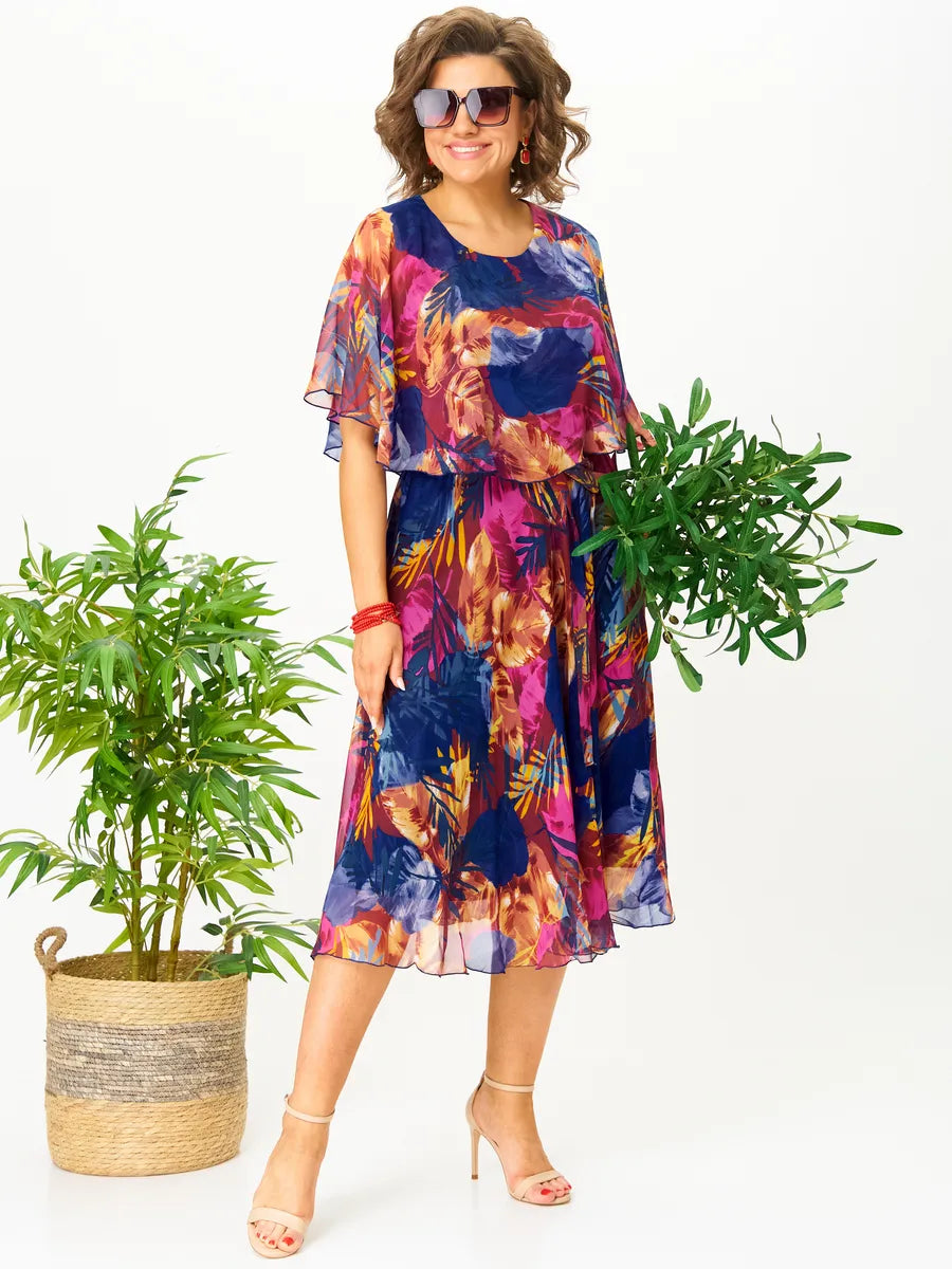 😎💃Nové produkty na leto💥[S-5XL]Voľné šifónové šaty vo veľkej veľkosti | Pohodlné a vzdušné, ideálne na leto-SK