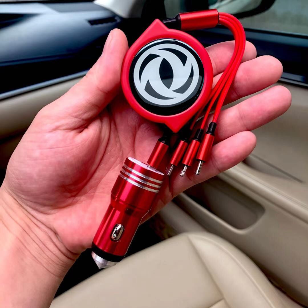 3 σε 1 ανασυρόμενο καλώδιο δεδομένων αυτοκινήτου + δωρεάν φορτιστής αυτοκινήτου-LT