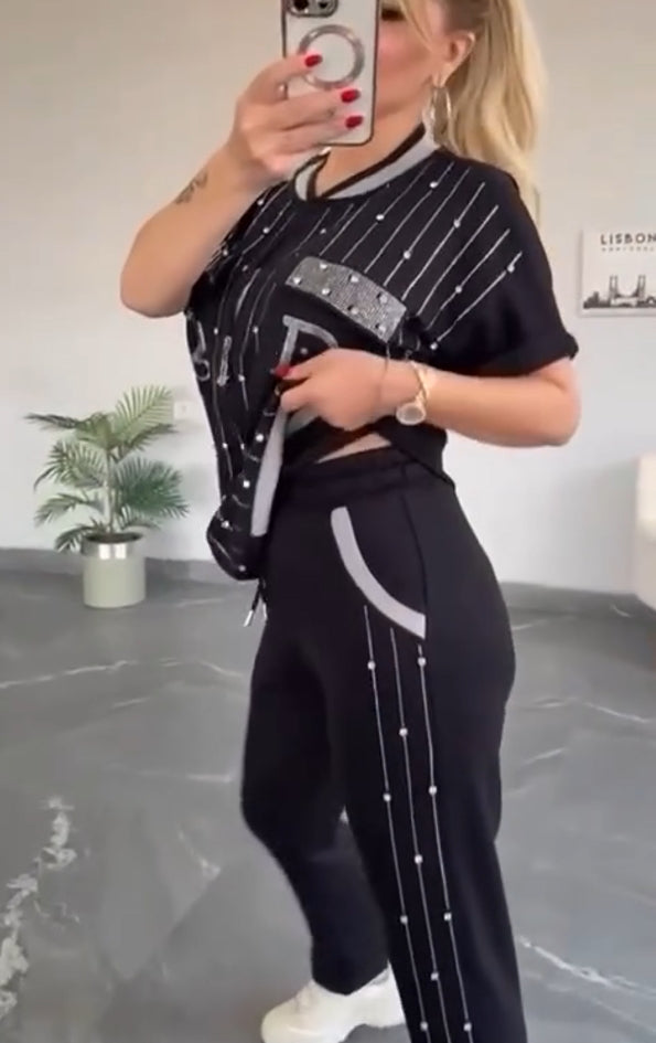 💎Σετ δύο τεμαχίων με φερμουάρ και κρυστάλλους-GR