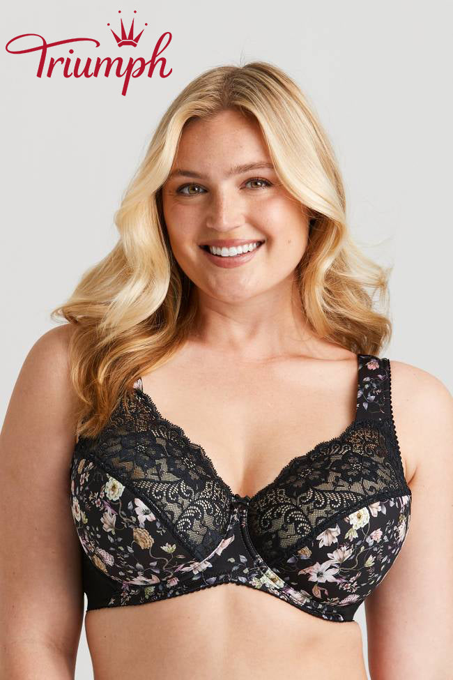 Trojdielna podprsenka Triumph®💖 z čipky s kvetinovou výšivkou-SK