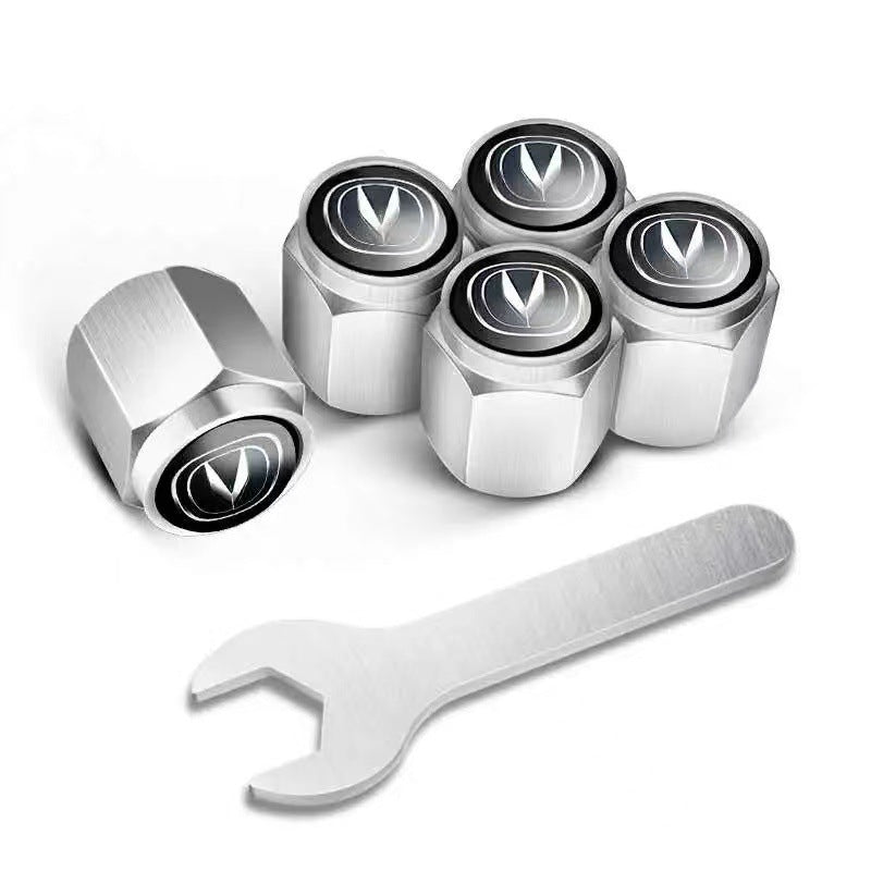 🔥 Automobilių padangų ventilių dangteliai (5 vnt. + 1 veržliaraktis)-LT