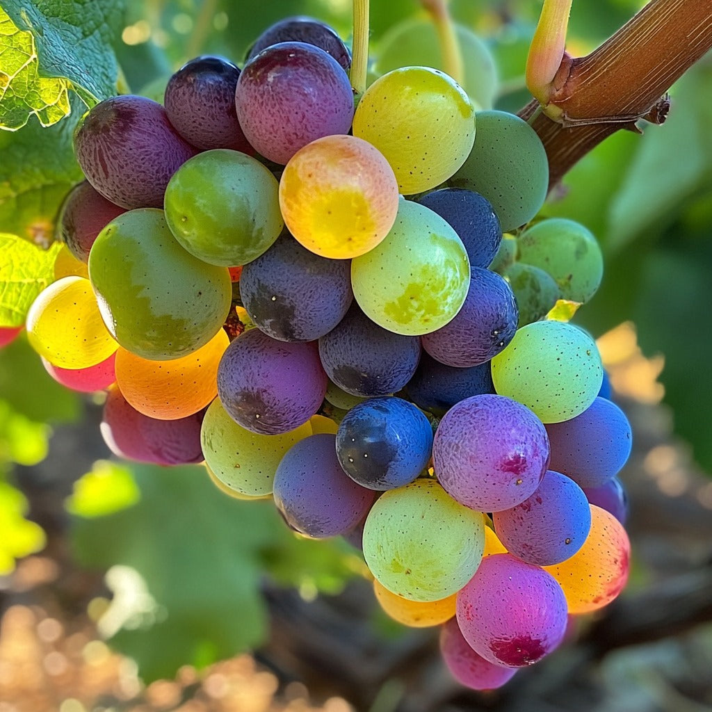 Nowa rzadka, tęczowa, hybrydowa odmiana winogron organicznych