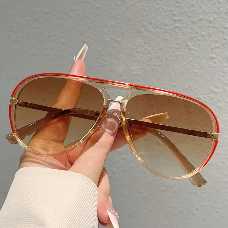 📢📢50% taniej!! ⏰Damskie okulary przeciwsłoneczne w stylu retro z podwójnym mostkiem