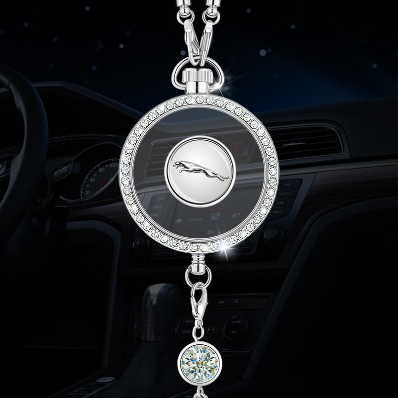 Automobilio aromaterapijos logotipo pakabukas iš metalo ir deimantų-LT