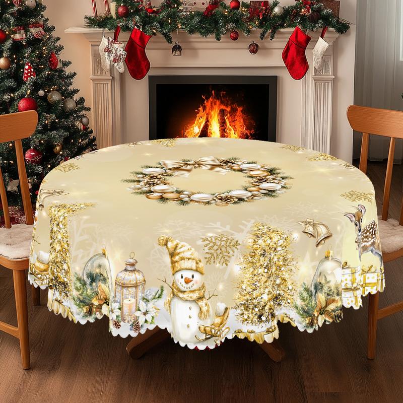 Prabangi kalėdinė staltiesė – žavingas Kalėdų Senelio ir elnio motyvas džiaugsmingoms akimirkoms su šeima-LT