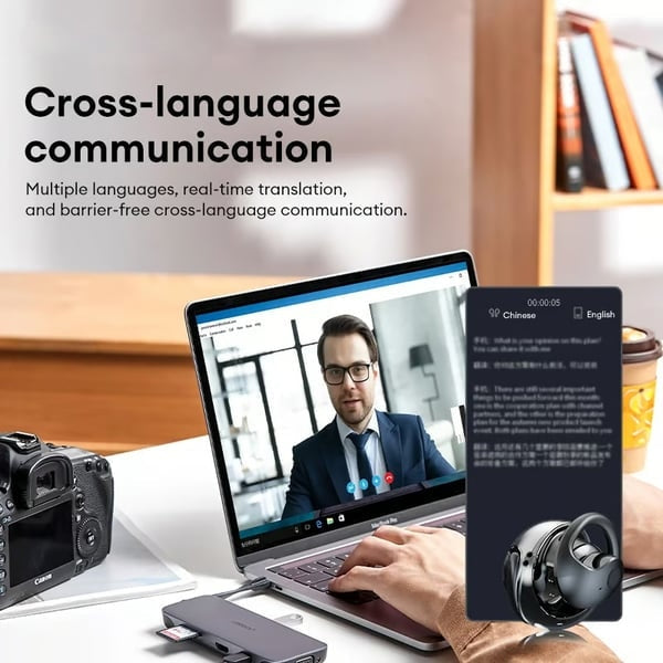 Mėlynos🏆Perkamiausias numeris 1 ⏰ Paskutinė diena 💎 OWS Bluetooth 5.4 belaidės ausinės su dirbtinio intelekto vertimu (skirtos iOS ir Android)-LT