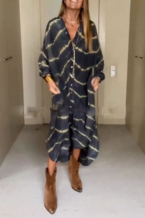 Kathiadress didelio dydžio laisvas ilgas sijonas su skaitmenine spauda-LT