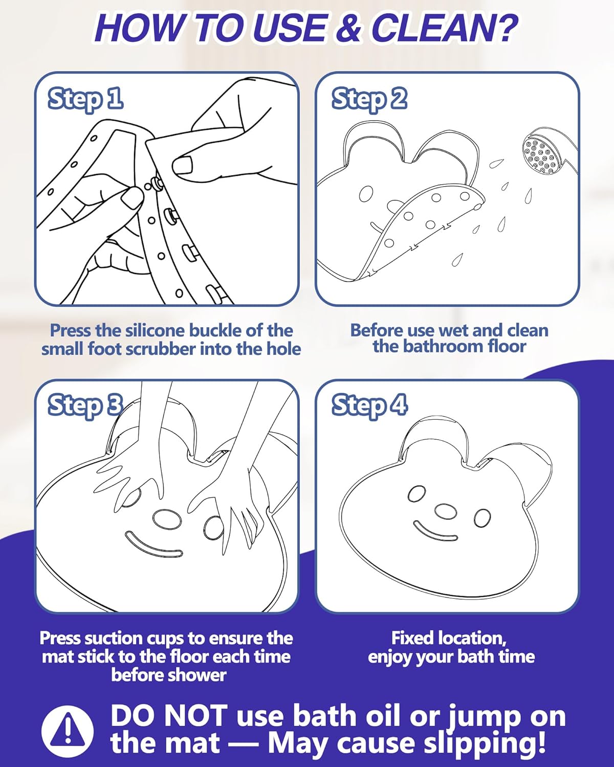 Ypač didelis dušo pėdų šveitimo kilimėlis-LT