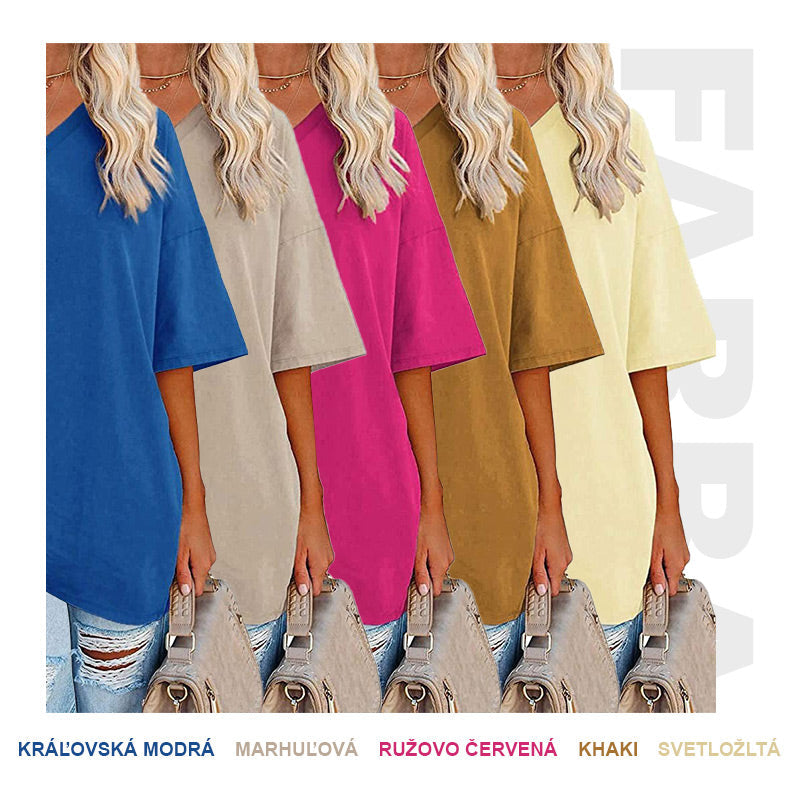 Dámska ležerna majica s výstrihom do V 