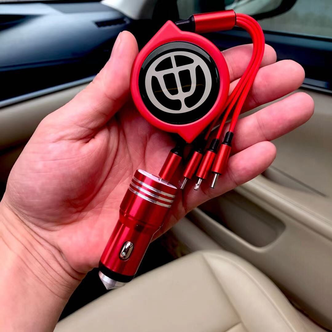 3 σε 1 ανασυρόμενο καλώδιο δεδομένων αυτοκινήτου + δωρεάν φορτιστής αυτοκινήτου-LT