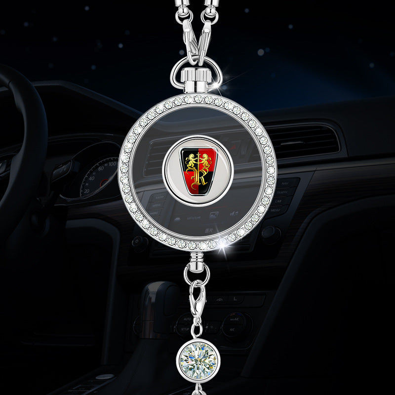 Automobilio aromaterapijos logotipo pakabukas iš metalo ir deimantų-LT