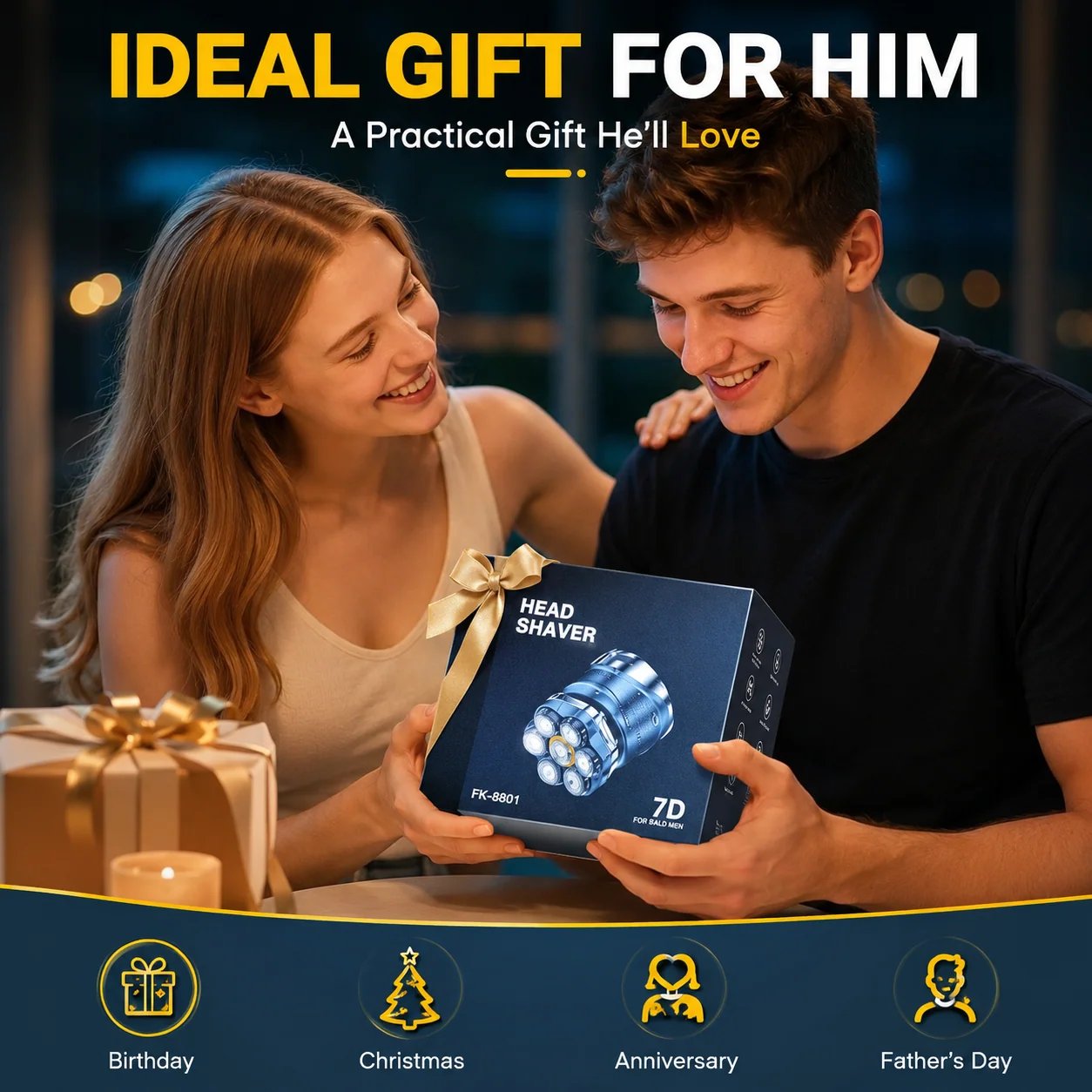 Golarka elektryczna 7D dla mężczyzn | Golenie na mokro i na sucho