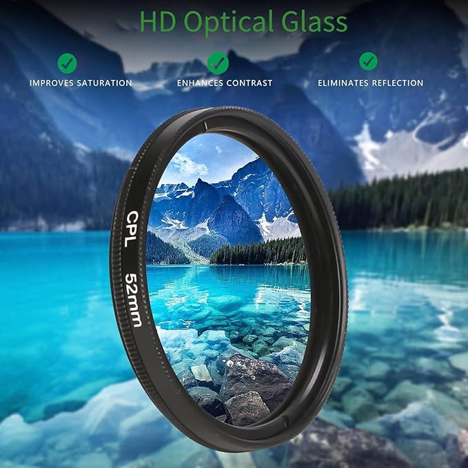 Heysliy 52mm CPL filtras telefonui su segtuku-LT