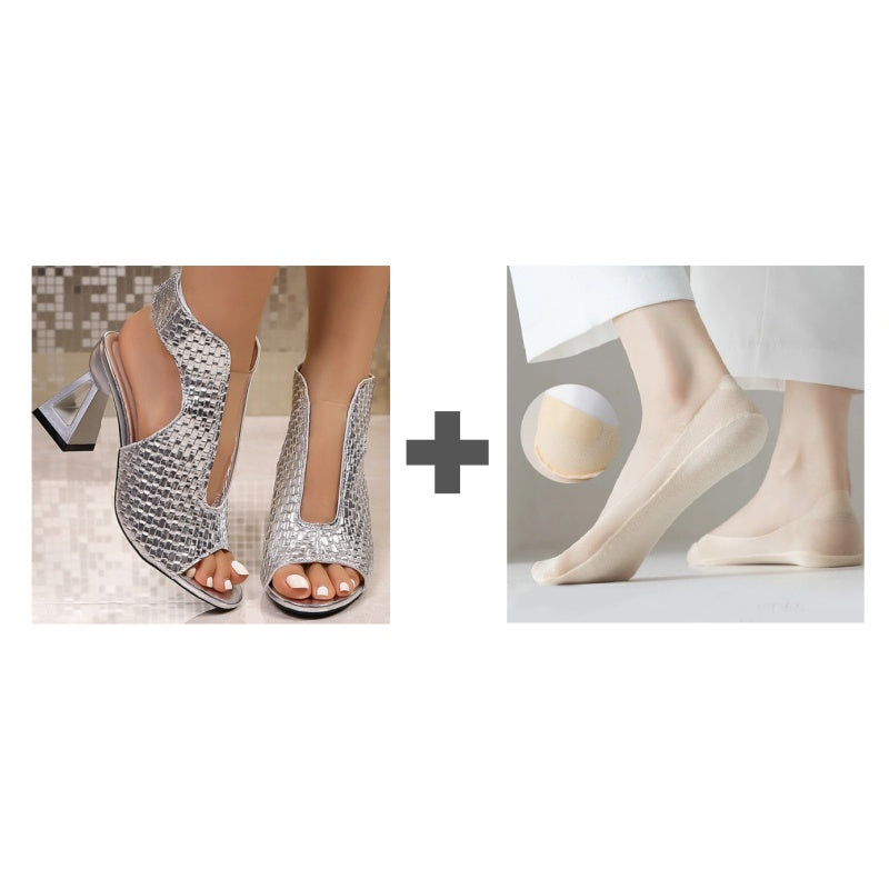 🏖️👠Eleganckie sandały na wysokim obcasie z odkrytymi palcami dla kobiet – smukłe nogi, wygodne chodzenie 👡