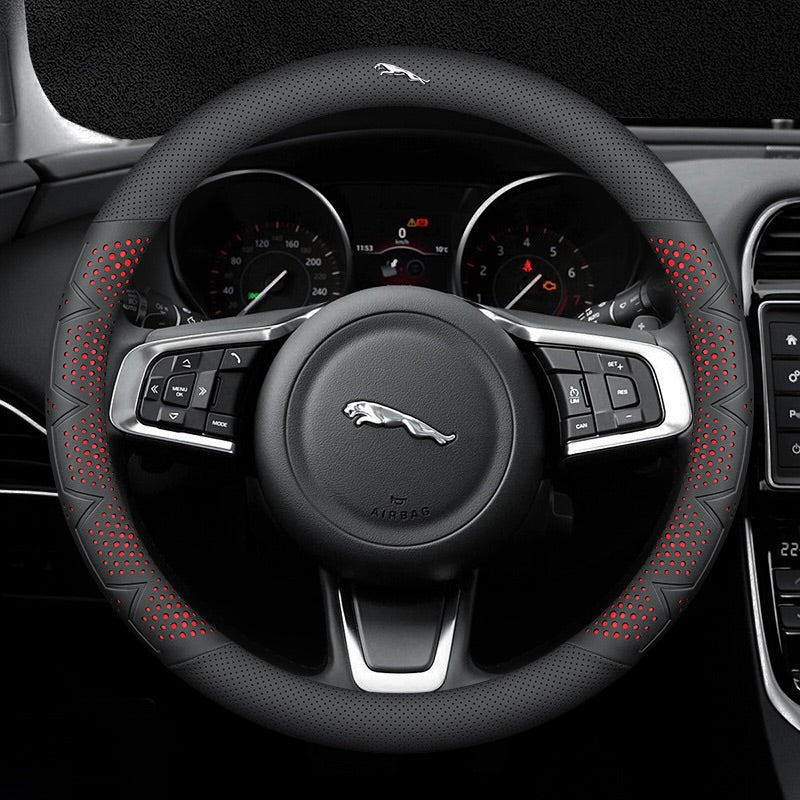 Εξαιρετικά λεπτό, αναπνεύσιμο κάλυμμα τιμονιού από γνήσιο δέρμα με αντιολισθητική λαβή-GR