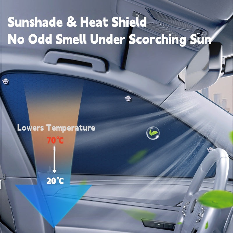Automobilio lango apsauginis skydelis nuo saulės (universalus visiems transporto priemonių modeliams)-LT