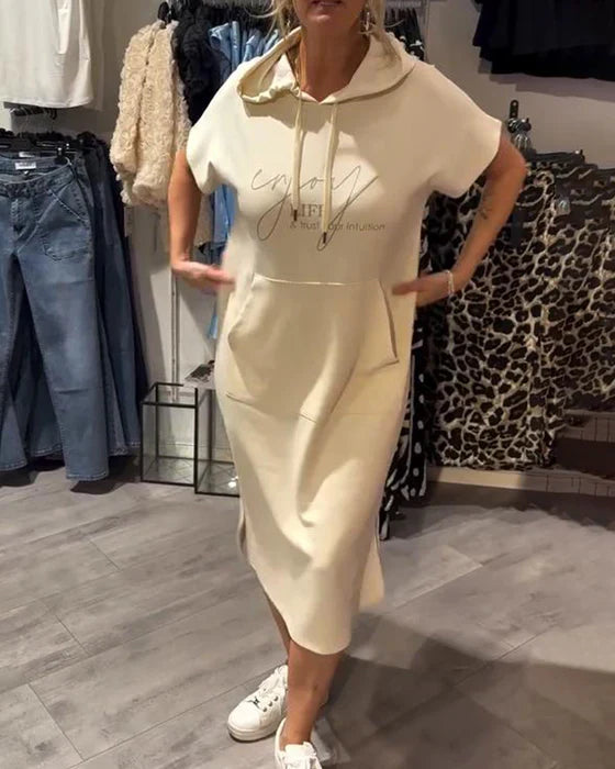💥🔥👗[S-5XL] Νέο καλοκαιρινό φόρεμα φούτερ μεγάλου μεγέθους, άνετο και αναπνεύσιμο, σε φαρδύ, φαρδύ στυλ για το καλοκαίρι του 2025-GR