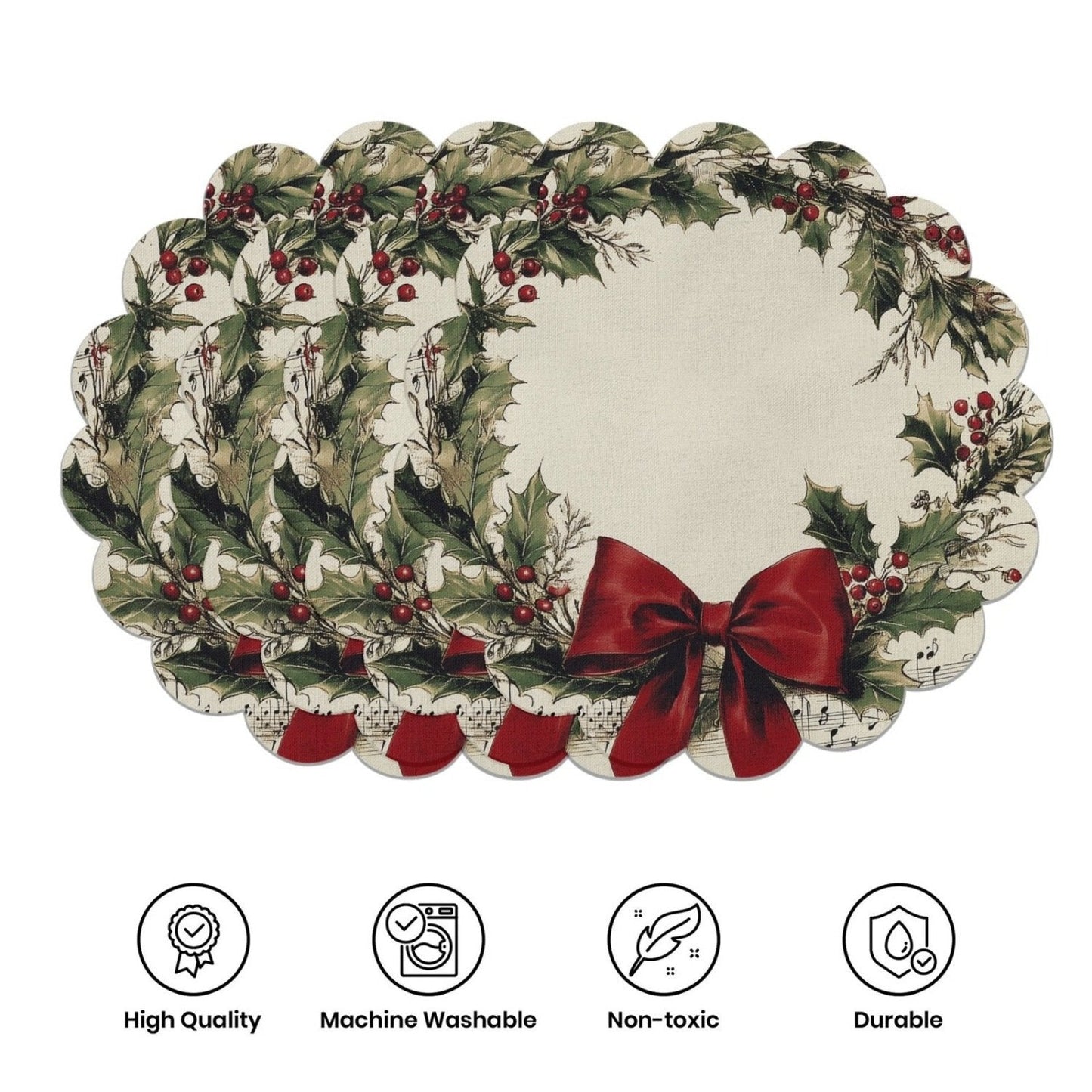 10 τεμάχια. Χειμερινά σουπλά σε σχήμα αλεξανδρινών και κουκουναριών, τραπεζομάντιλα από αντιολισθητικό ύφασμα-GR