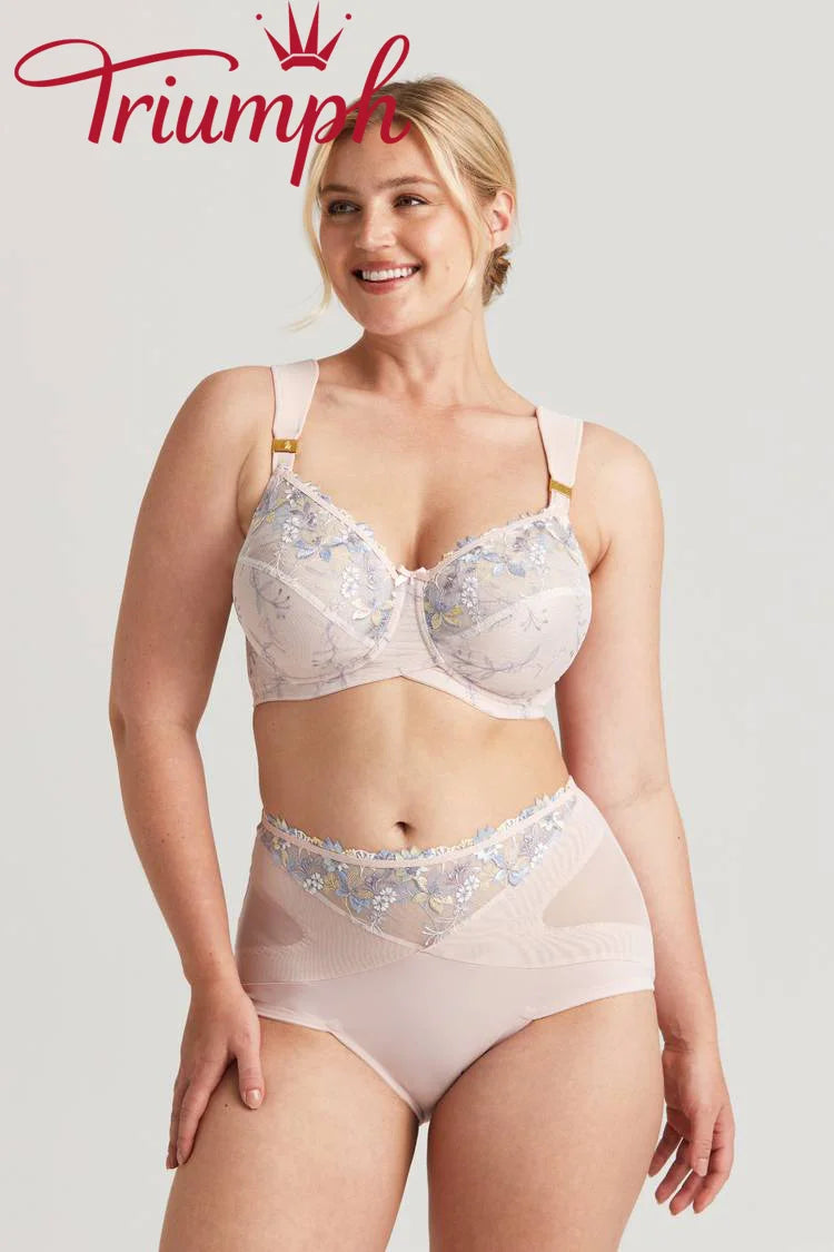 Triumph - 3 vnt. (75A-120H) 💝- Romantiška dviguba liemenėlė su siuvinėjimu-LT