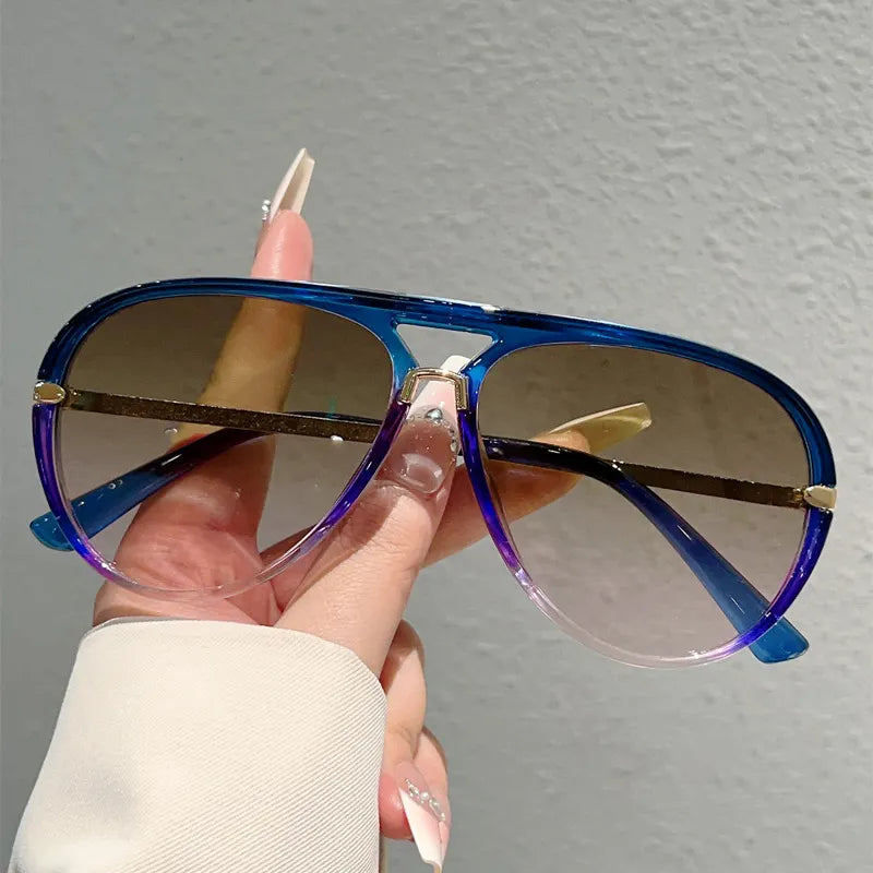 📢📢50% taniej!! ⏰Damskie okulary przeciwsłoneczne w stylu retro z podwójnym mostkiem