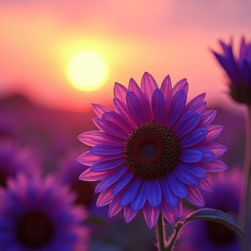 Ostatnie 8000 nasion💜 Nasiona słonecznika Midnight Sun Giant 🌻 Rzadka odmiana, która osiąga wysokość ponad 2,4 m