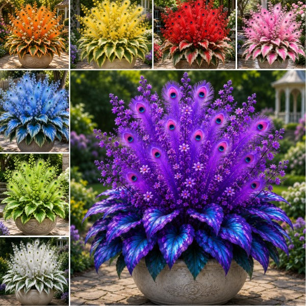 🔥 Oszczędź 50%🦚Cebulki funkii Peacock Flame – bujne rośliny lubiące cień do ogrodu i domu
