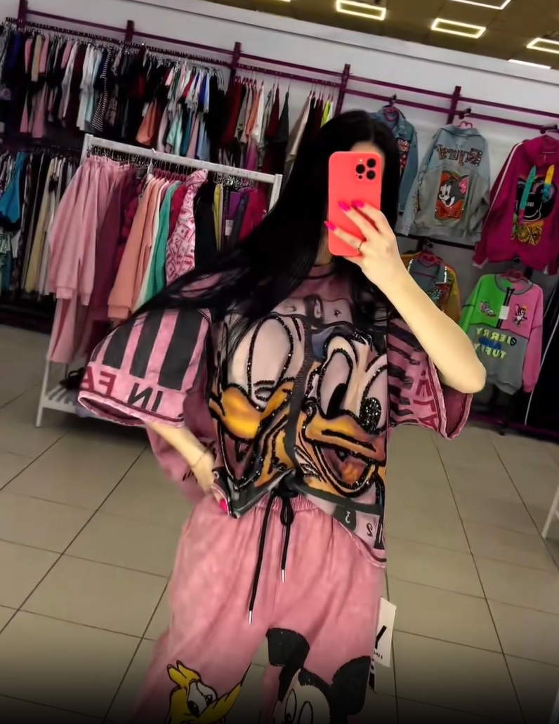 Donaldo Anties ir Mikio Pūkuotuko tematikos palaidinės ir kelnių komplektas-LT