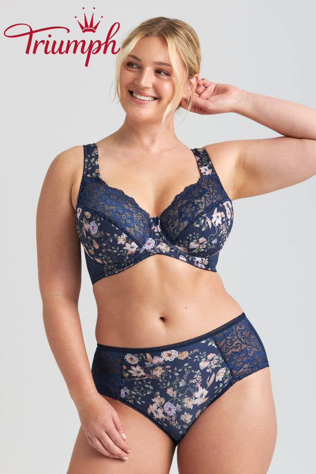 Trojdielna podprsenka Triumph®💖 z čipky s kvetinovou výšivkou-SK