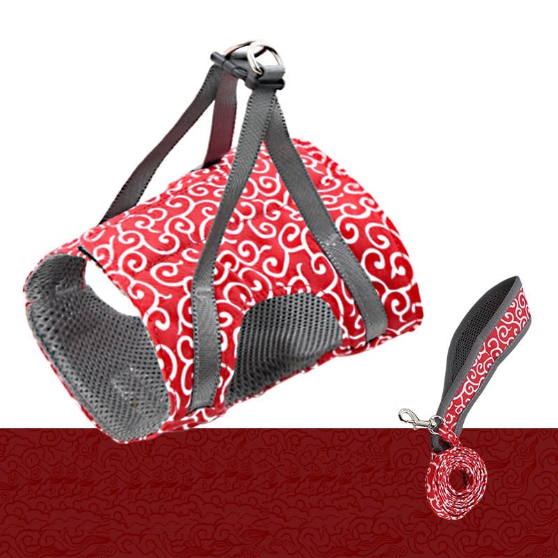 Augintinio pavadėlis su krūtinės diržu ir diržu-LT