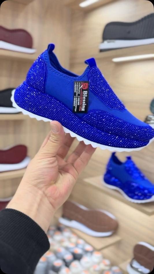 Μοντέρνα, casual sneakers με κρύσταλλα-LT 