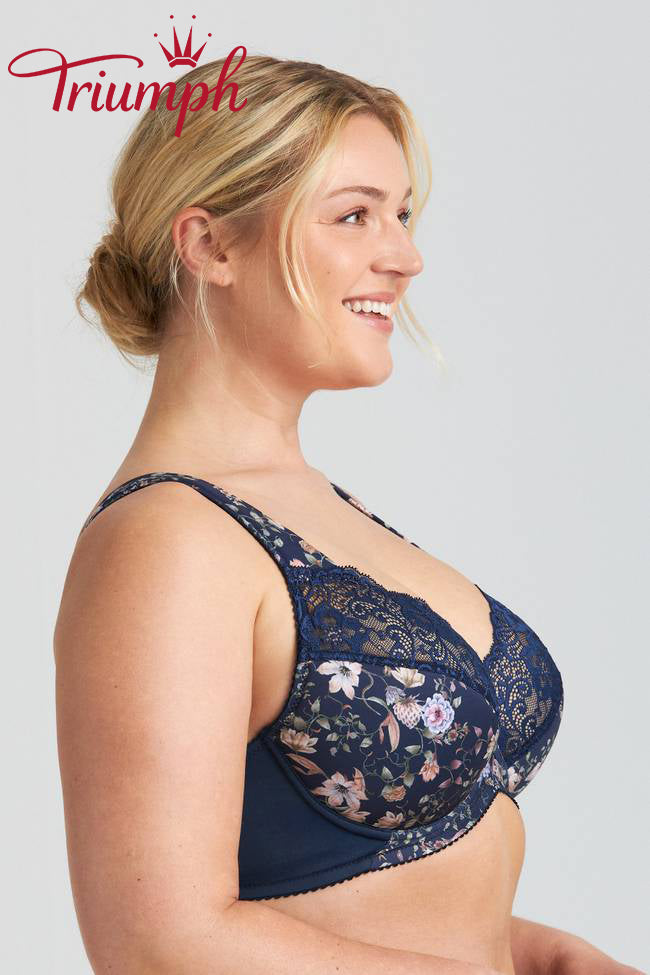 Trijų dalių „Triumph®“ liemenėlė💖 iš nėriniuotų audinių su gėlių siuvinėjimu-LT