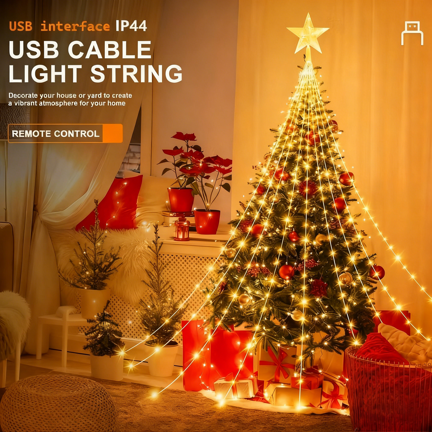 🎁Ankstyvas šventinis išpardavimas su 50 % nuolaida🎄„Starlight Cascade“ kalėdinės lemputės-LT