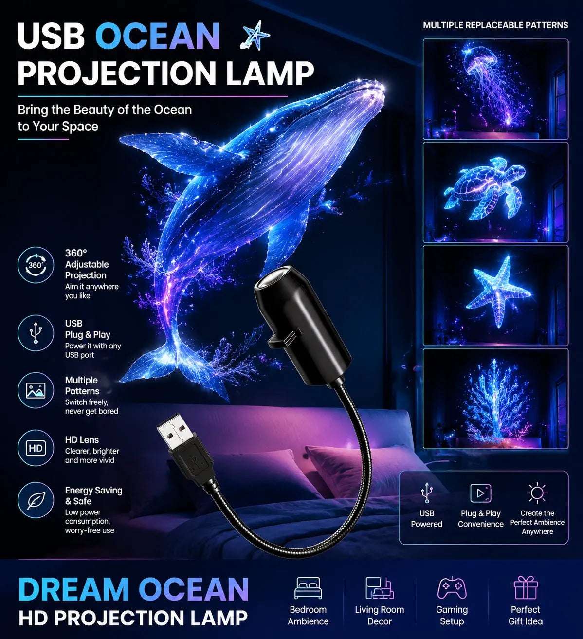 ✨ Projektor nieba HD typu plug-and-play