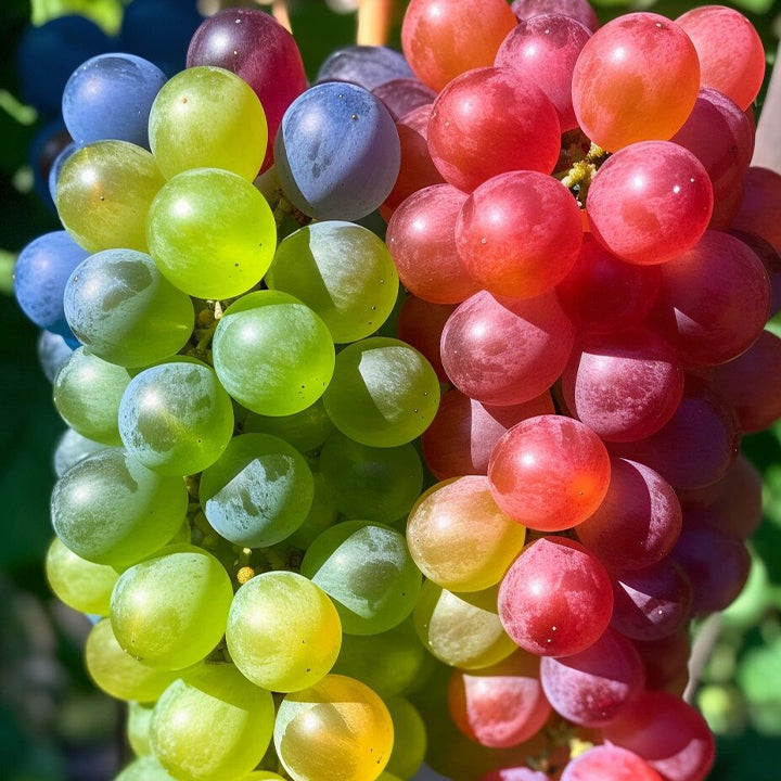 Nowa rzadka, tęczowa, hybrydowa odmiana winogron organicznych