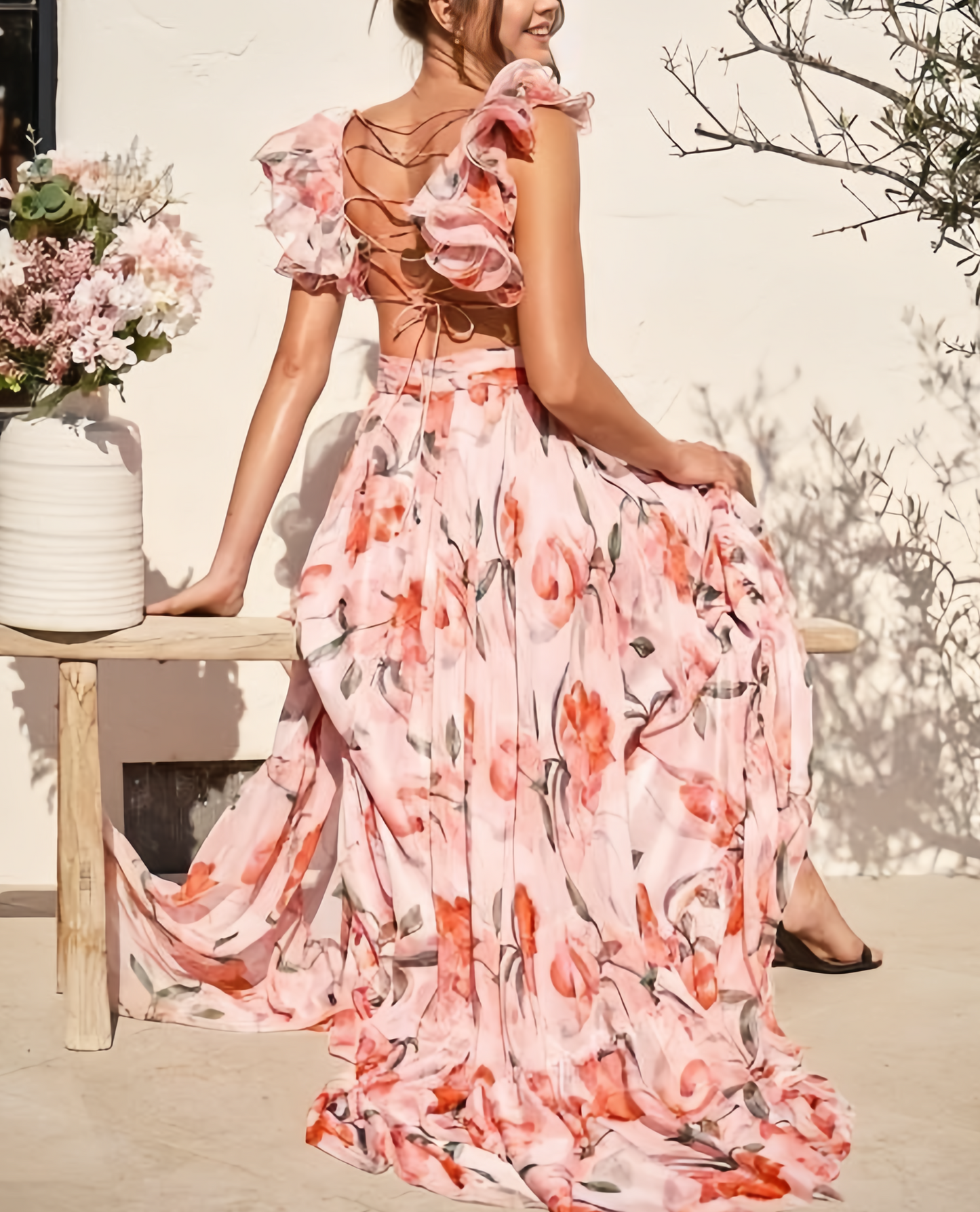 🍓Σέξι και κομψό πλισέ φόρεμα με στάμπα-GR