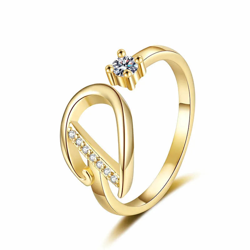 ⏳Ograniczona czasowo zniżka 50%⏰Regulowany pierścionek z inicjałem Sparkle dla kobiet💍