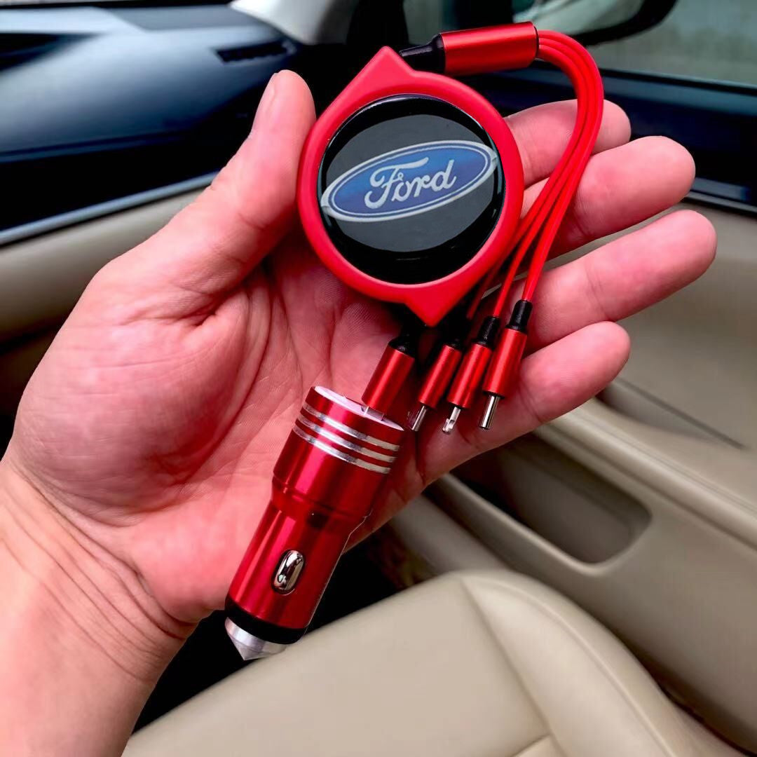 3 σε 1 ανασυρόμενο καλώδιο δεδομένων αυτοκινήτου + δωρεάν φορτιστής αυτοκινήτου-LT