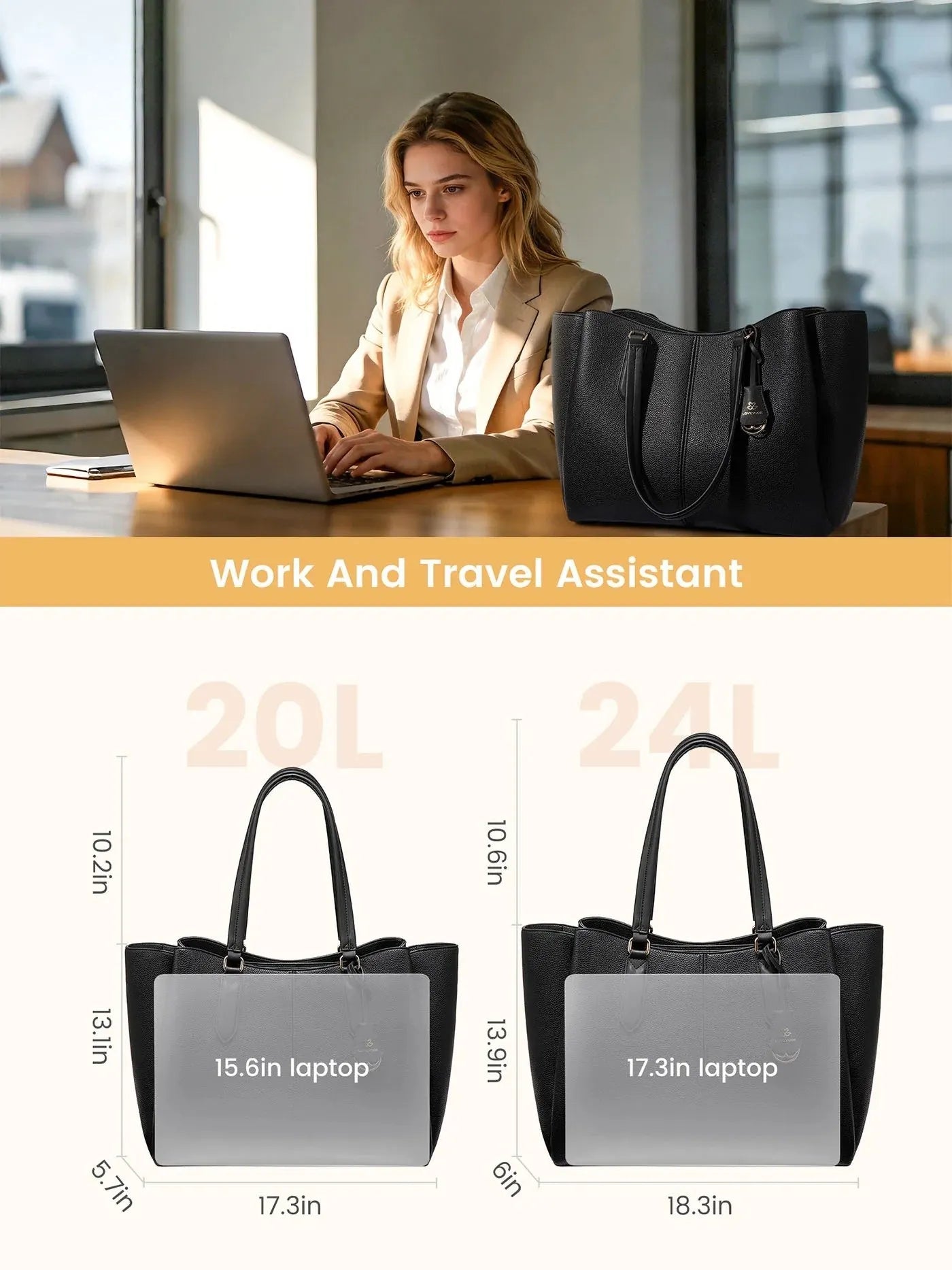 💼Torba na laptopa – trzy komory, pasuje do laptopów 15,6" i 17,3"