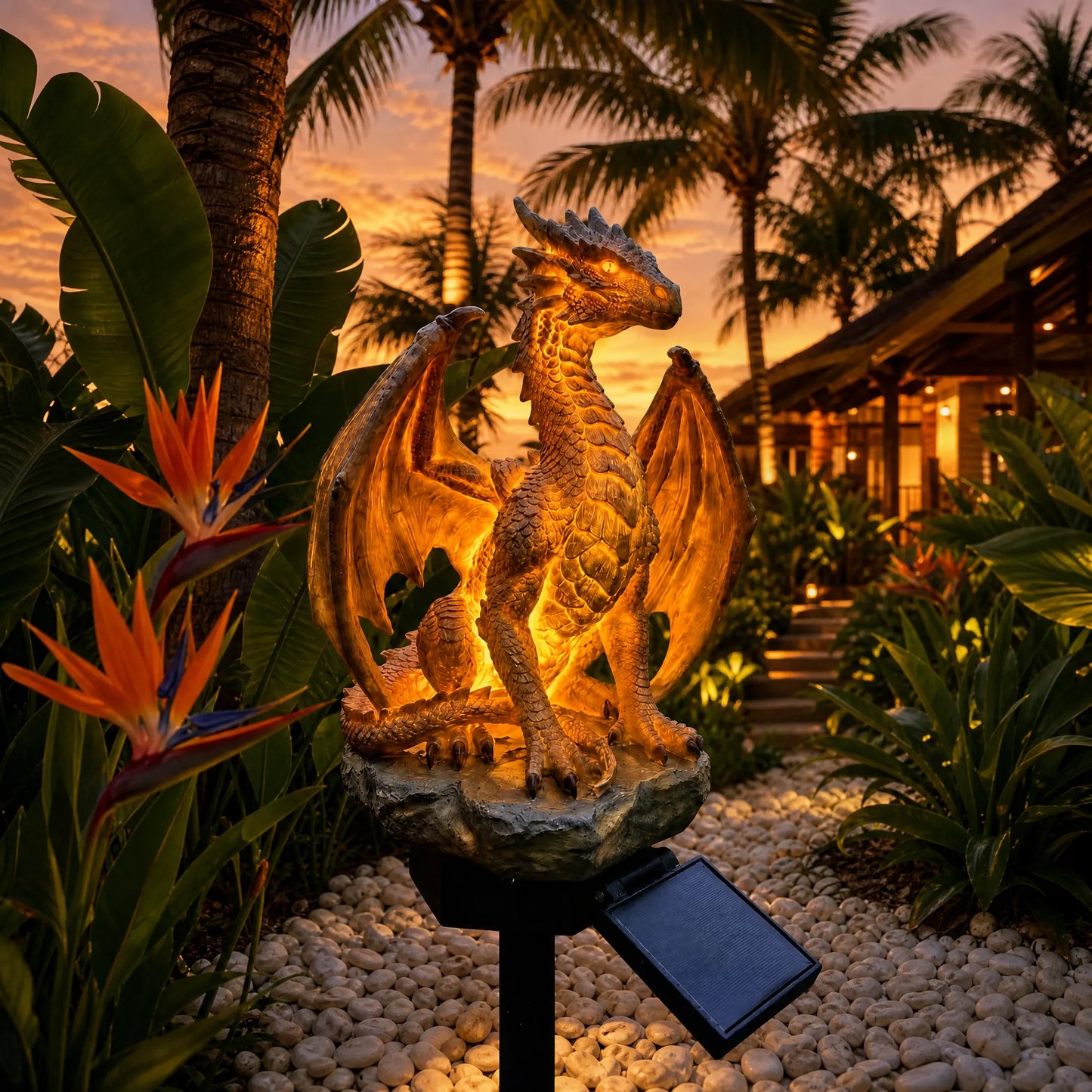 Lampa ogrodowa solarna Dragon's Legacy Golden Embers