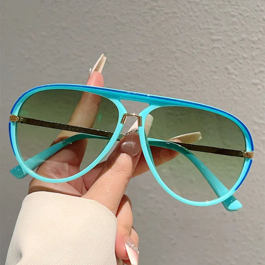 📢📢50% taniej!! ⏰Damskie okulary przeciwsłoneczne w stylu retro z podwójnym mostkiem