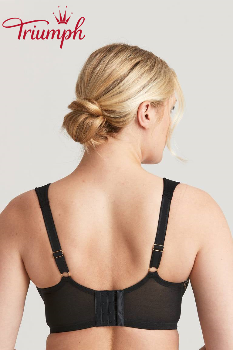 Triumph - (3 vnt.) Push-up liemenėlė su išsiuvinėtomis gėlėmis-LT