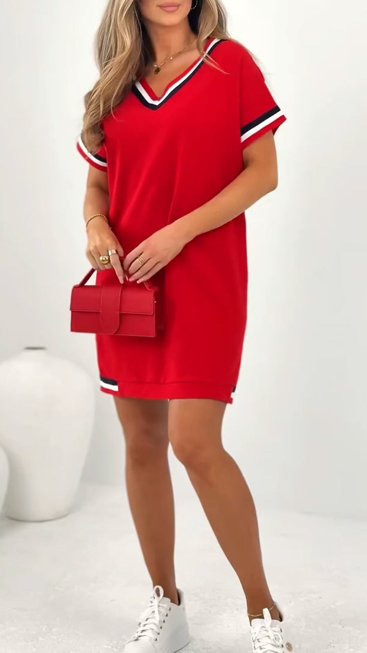 Γυναικείο casual φόρεμα με αντίθετο τελείωμα-GR