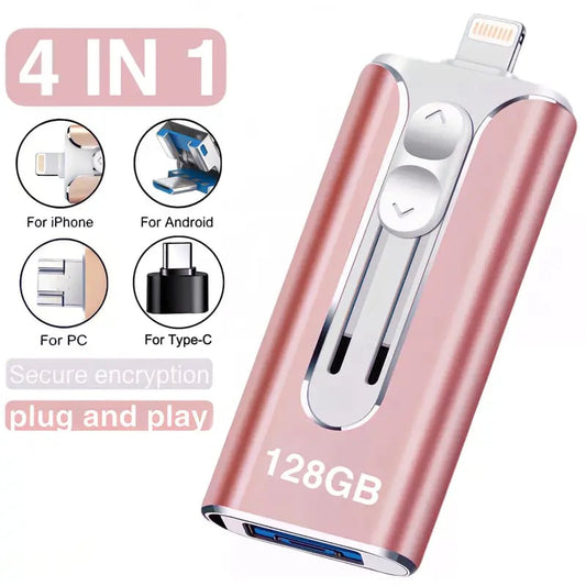 32~256GB Micro USB + 8-pinski + USB 3.0 4 v 1 U-disk za mobilni telefon in računalnik-SI