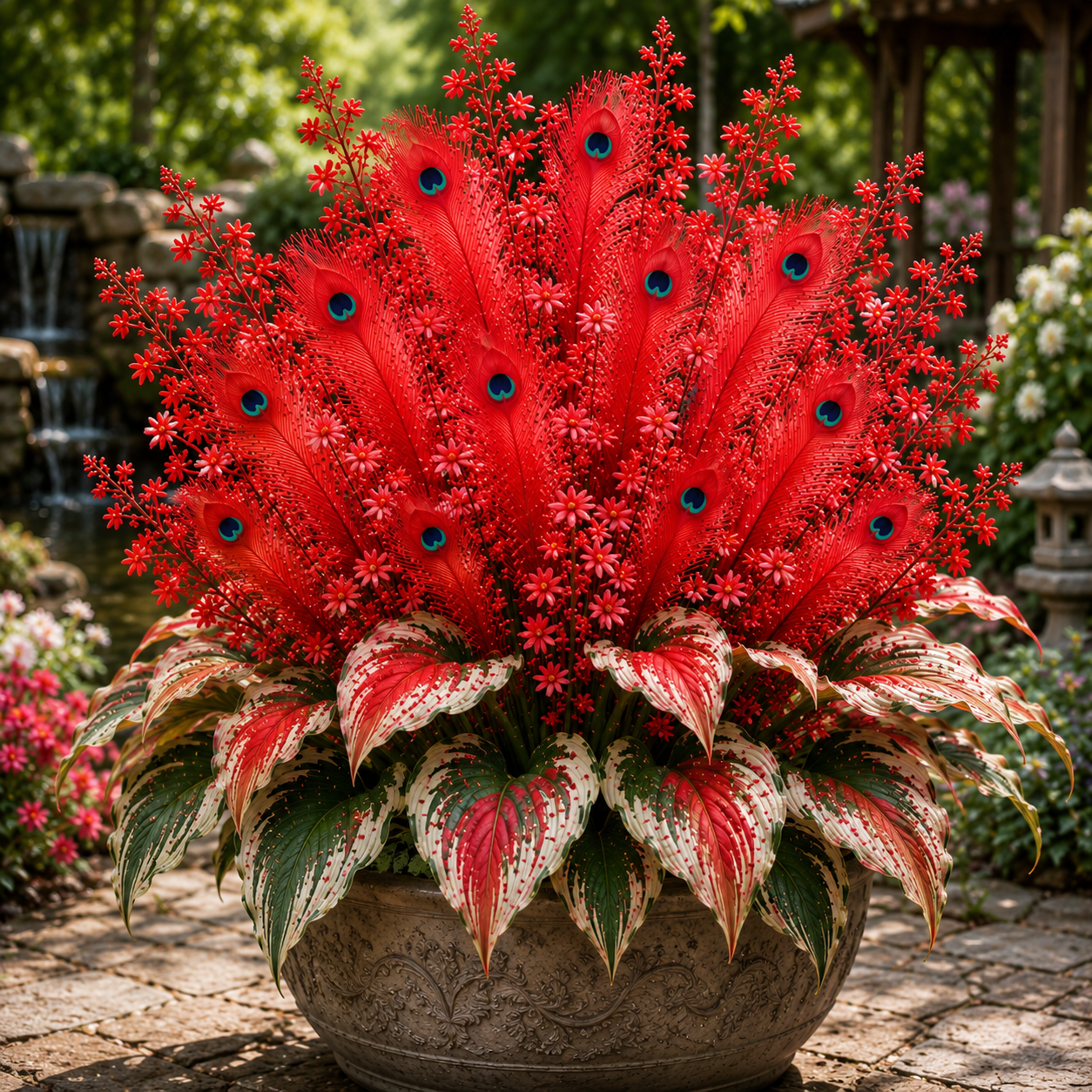 🔥 Oszczędź 50%🦚Cebulki funkii Peacock Flame – bujne rośliny lubiące cień do ogrodu i domu