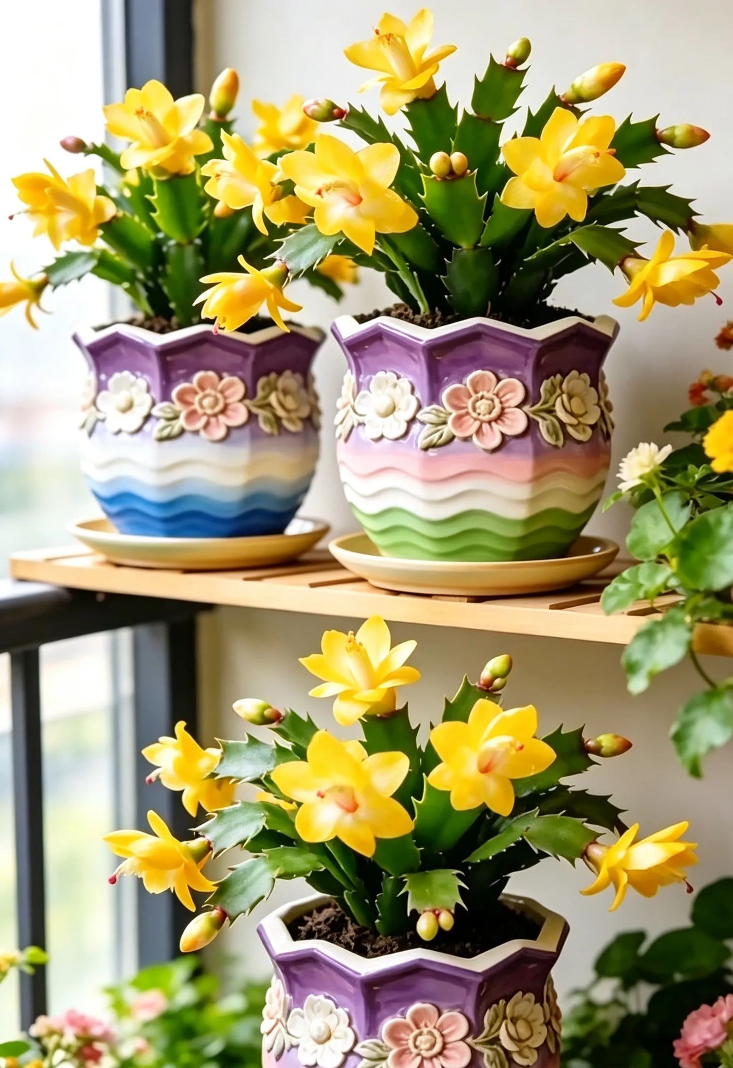🦀Mieszane kolory cebul Schlumbergera – łatwe w pielęgnacji kwiaty w każdym odcieniu, nawet zimą ❄️🌈