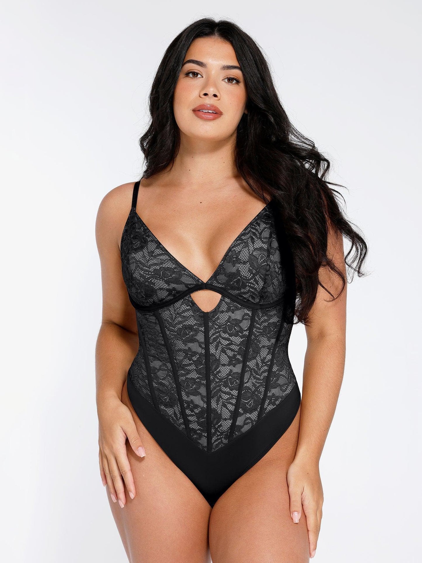 Το Shapewear Bodysuit Cutout gliptiki δαντέλα-GR 