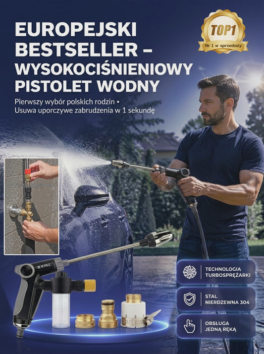 Pistolet do czyszczenia wodą pod wysokim ciśnieniem ze stali nierdzewnej
