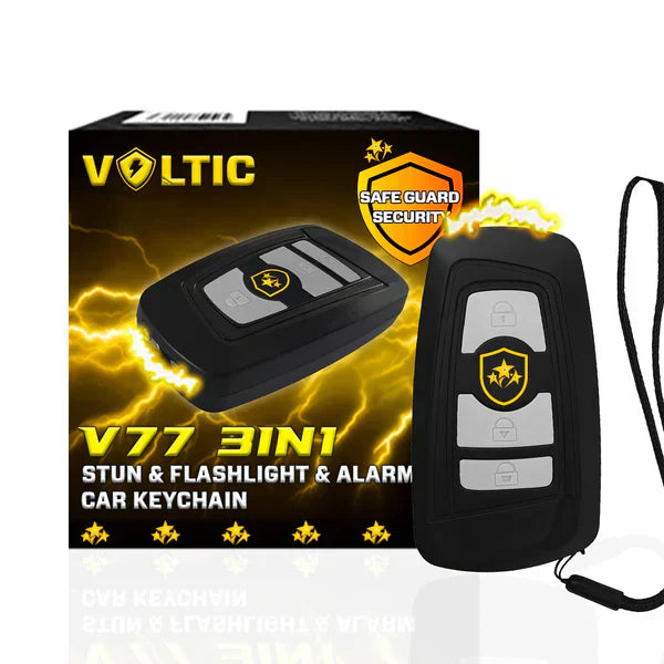 🔥 ⚡️ VOLTIC V77 3 viename elektrošoko pistoletas, žibintuvėlis ir signalizacija automobiliui-LT