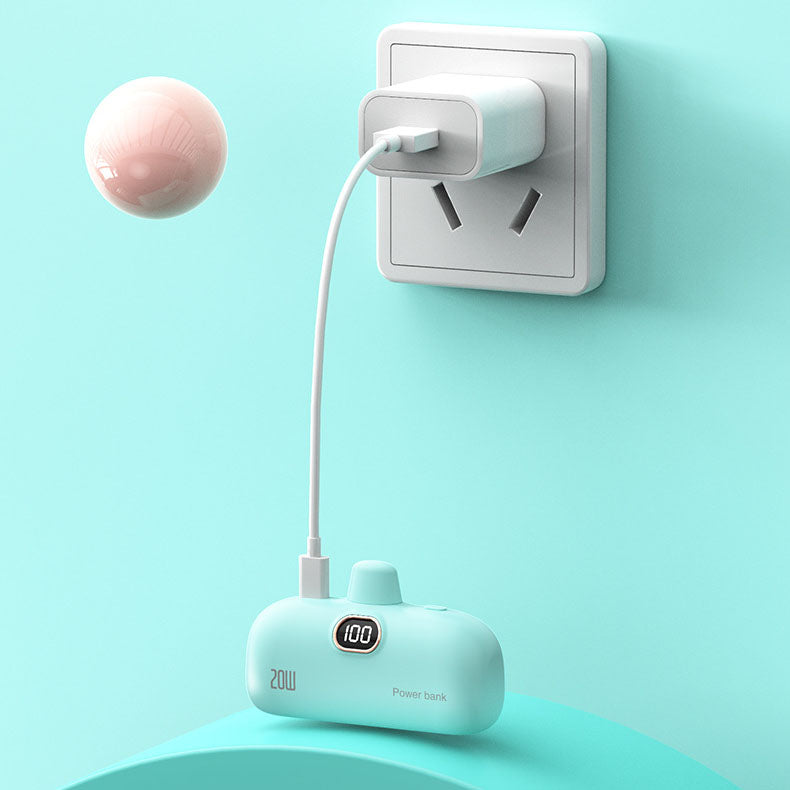 Pārnēsājamās bezvadu barošanas bankas lūpu krāsas izmērs 5000mAh