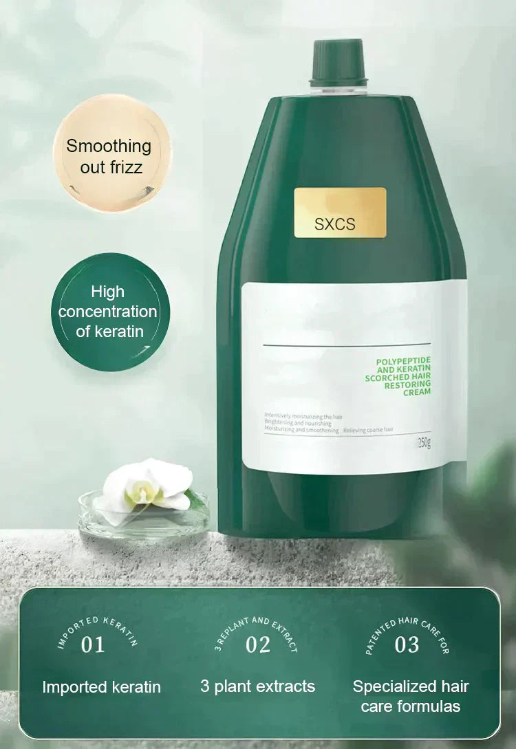 🌟Polipeptidinis keratino drėkinamasis, lyginantis plaukų atkuriamasis kremas💁‍♀️-LT